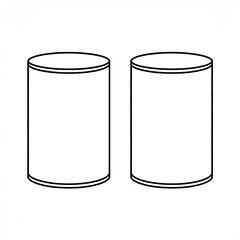 Two simple, outlined cylindrical containers