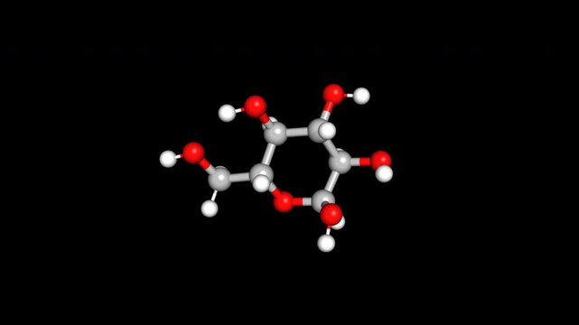 Glucose Sugar Energy Molecule Chemical Structure Rotating Loop
