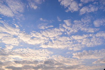 beautiful blue sky with sunlight in springtime