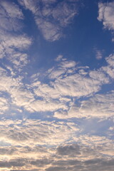 beautiful blue sky with sunlight in springtime