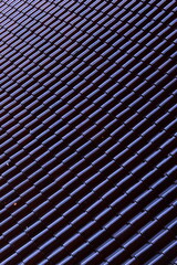 black ceramic roof of house, exterior construction