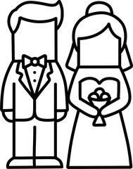 미니멀 웨딩 리본 심플 아이콘