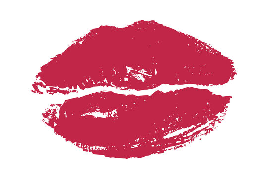Lipstick kiss mark Romantic lip print Imprint of lips kiss Sexy lips makeup Female mouth Love symbol Design element for beauty fashion poster Valentines Day wedding