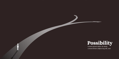 A person stands at a crossroads, illuminated by a glowing path, symbolizing choice, future possibilities, and the journey ahead. © MohSamsudin