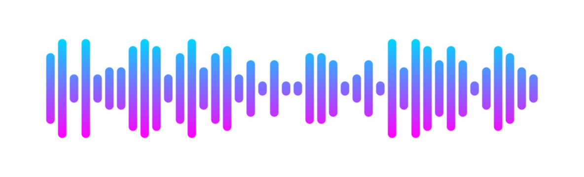 Digital Audio Sound Wave. Music Spectrum and Voice Recording Frequency Visualization Vector