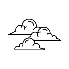 Fototapeta premium Simple black and white line drawing of clouds