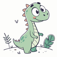 Fototapeta premium Playful Little Dinosaur Character