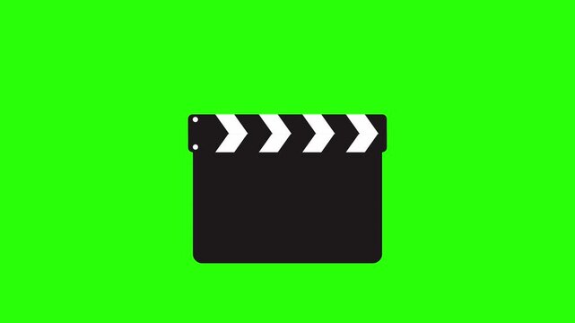 clapper board with green background