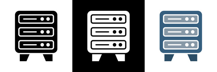 Server Rack Icon Set Glyph vector Illustration 