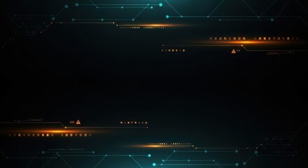Fototapeta premium Glowing orange lines on a dark background with a futuristic feel
