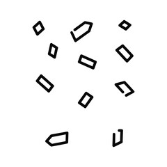 Hand drawn black diamond shapes on white background