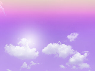 Sky and clouds in pastel tones.