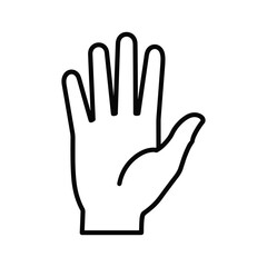 Obraz premium Simple black and white illustration of a hand with thumb and fingers raised