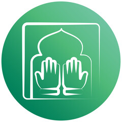 Obraz premium Dua Prayer Gradient Hand Drawn Icon, Mini Illustration For Modern Concept, Print, Ui, Ux Kit, Web And App Development. Vector Related To Ramadan, Eid Al-Fitr, Eid Al-Adha And More