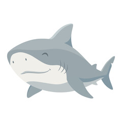 Cute Cartoon Smiling Shark Illustration