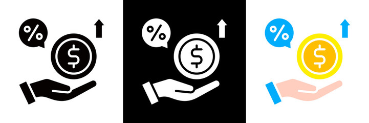 Interest Icon Set Glyph vector Illustration 