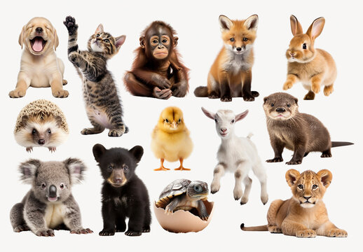 Adorable Baby Animals Element Design Set