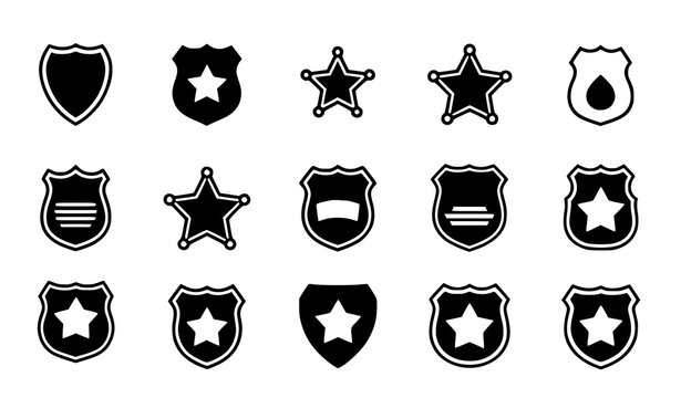 Law enforcement police badge vector icon pack