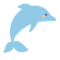 Cute blue dolphin cartoon illustration © illustATAM