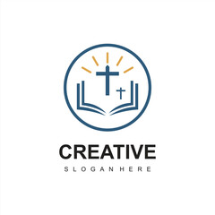 Obraz premium Church logo icon design illustration