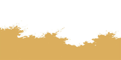 Fototapeta premium Golden abstract paint splatter border vector isolated with rough grunge texture and artistic design element
