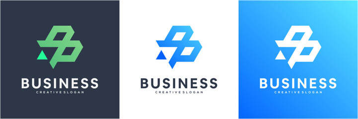 Modern abstract letter B initial logo template. Vector Financial Growth and Data Analytics Business icon symbol. © semoro
