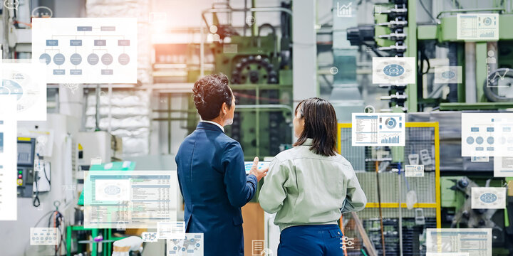 工場、製造業、システム、管理、経営、人材、機械、設備投資、SCM、MES、建設、設計、エンジニア、オペレーター、情報、分析、コスト、経済、産業、工業、プラント、ものづくり、製造、生産、IIoT、IoT、AI、スマート、ファクトリー、オートメーション、FA、ソフトウェア、未来、画面、データ、コンセプト、イメージ、統計、グラフ、企業、仕事、ビジネス、効率化、見える化、作業員、働く、DX、デジタルトラン