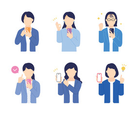 スマホを持つ・操作するビジネスパーソン