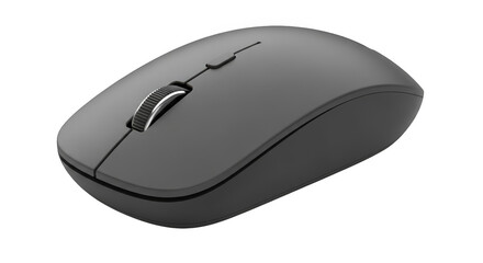 Gray wireless computer mouse isolated on transparent background