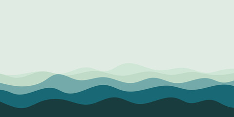 Abstract layered blue wave background illustration