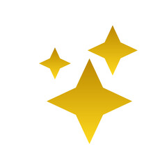 Gold star icon on transparent background