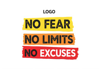 Fototapeta premium Inspirational quote with motivational phrases on a white background with bold colors.