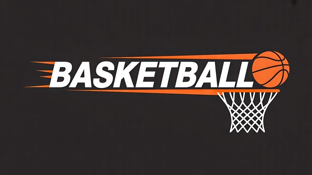 Modern basketball logo with hoop and ball graphic design
