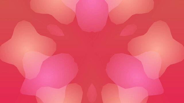 Abstract flower shapes forming a vibrant red background illustration