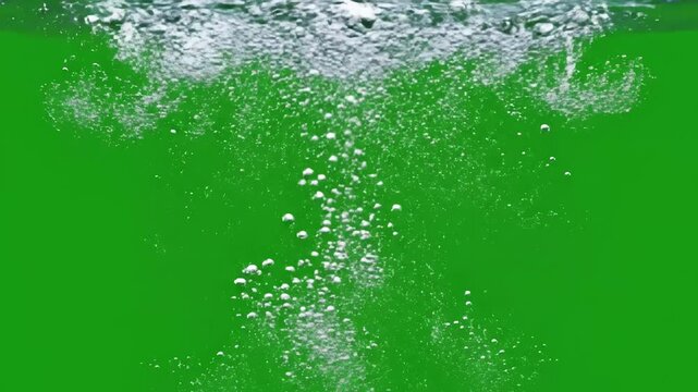 Green Screen water bubbles filled carbon dioxide and float upwards 4k 3d loop animation soda ocean air sea aqua bath soap liquid underwater drops drink splashes fizz waterdrop scene 4 with distortion