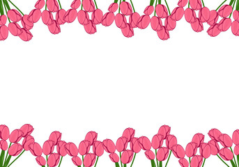 Spring Tulip Top Bottom Floral Border Background
