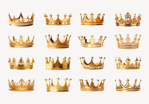 Collection Of Golden Crown Elements