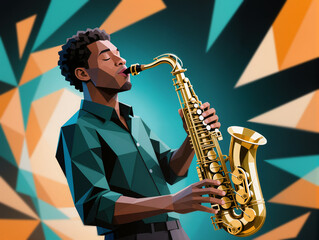 man playing saxophone