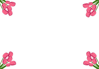 Spring Tulip Corner Floral Frame Decorative Background