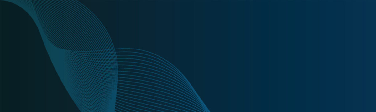 Glowing blue wavy lines on abstract technology dark blue background. Vector Illustrator