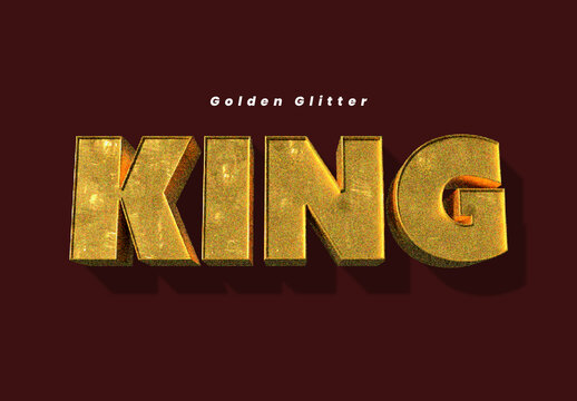 3D Golden Glitter Text Effect