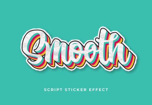 Multilayer Script Sticker Text Effect