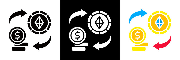 Exchange Icon Set Glyph vector Illustration 