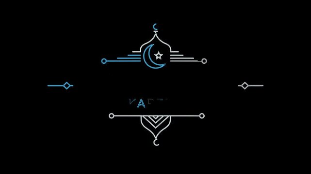 Ramadan Kareem Logo Animation with Crescent.