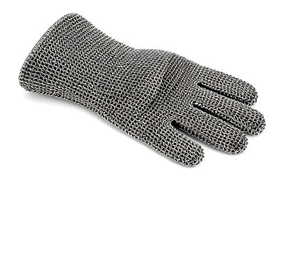 Protective chainmail butcher glove, detailed metal mesh texture
