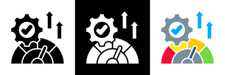 Fototapeta premium Optimal Performance Icon Set Glyph vector Illustration 