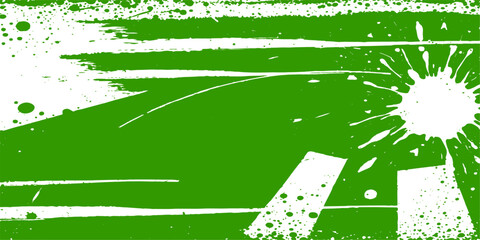 Abstract grunge floral background featuring a green soccer field with a 3d ball and stadium illustration for a sports game competition © DreamLoom