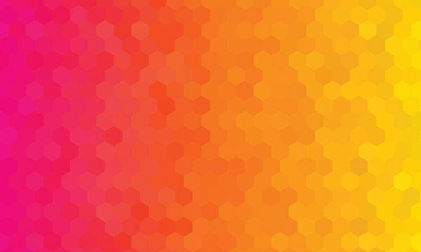 Vibrant Hot Pink and Yellow Gradient Hexagon Mosaic Abstract Background
