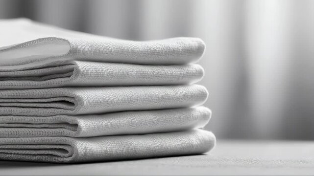 Clean linen stack for hospitality and housekeeping marketing