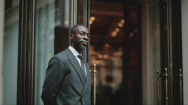 Hotel doorman for hospitality marketing and recruitment